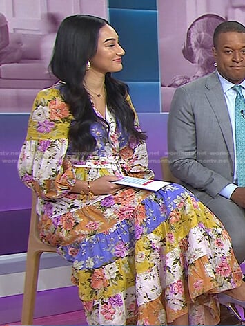 Morgan Radford’s mixed floral print dress on Today