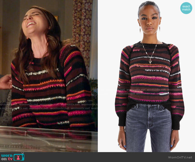 Mother The Bell Sleeve Sweater in Light Trails worn by Dawn Solano (Sara Bareilles) on Girls5eva