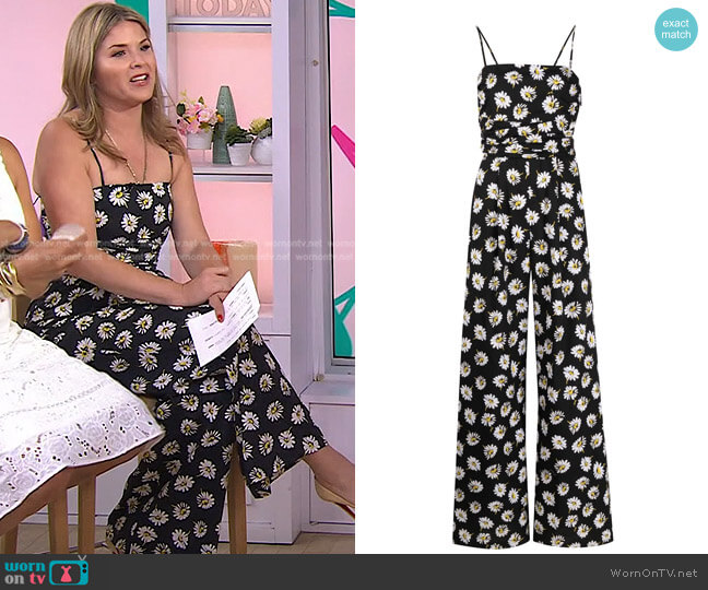 Floral-Print Cotton Jumpsuit by MSGM worn by Jenna Bush Hager on Today