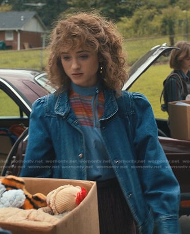 Stranger Things Eddie Printed Blue Denim Vest