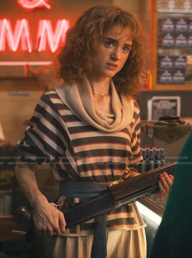 Nancy's black and white striped top on Stranger Things
