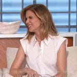 Natalie’s white ruched shirtdress on The Talk