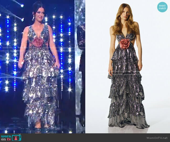 Shirley Dress in Cadillac Silver by New Arrivals worn by Katy Perry on American Idol