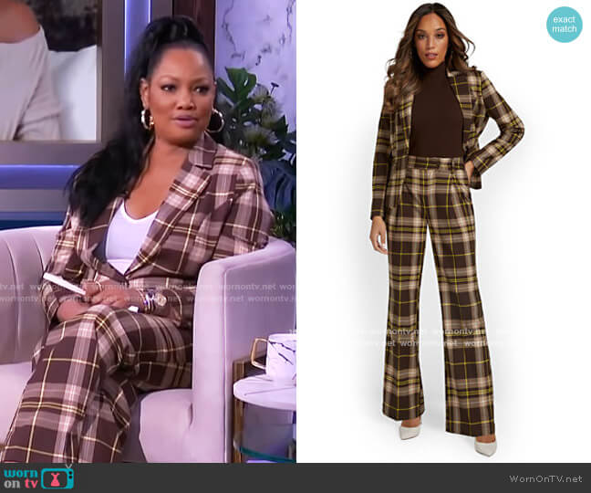 WornOnTV: Garcelle’s brown plaid blazer and pants on The Real ...