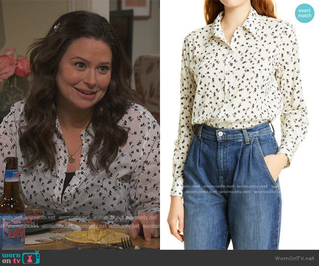 Libby Button-Up Shirt by Nili Lotan worn by Jen (Katie Lowes) on How We Roll