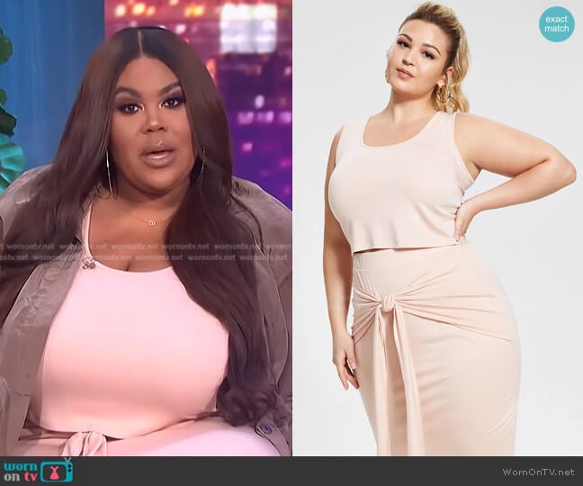 Trendy Plus Size Cropped Tank by Nina Parker worn by Nina Parker on E! News