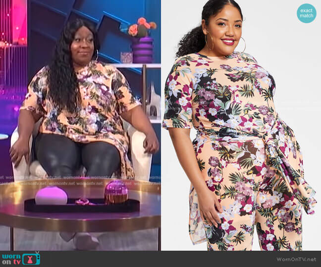 Trendy Plus Size Mesh Tunic by Nina Parker worn by Loni Love on E! News