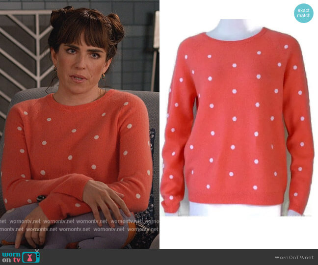 Polka Dot Cashmere Sweater by Philosophy worn by Marina (Karla Souza) on Home Economics