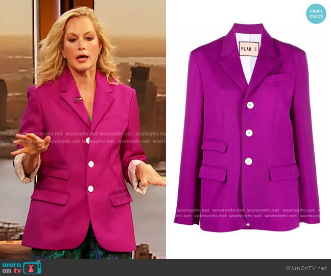 Single Breasted Jacket by Plan C worn by Ali Wentworth on The Drew Barrymore Show