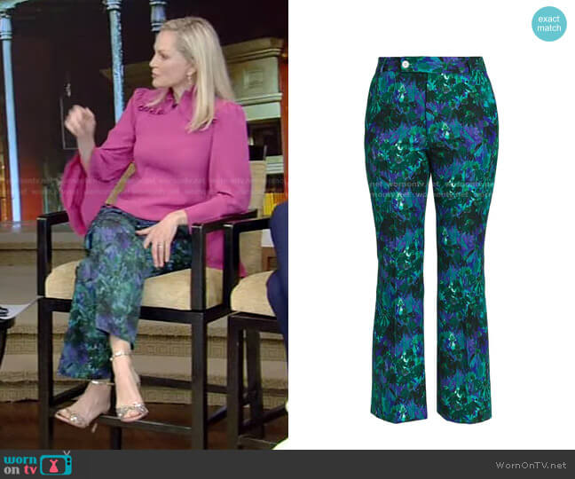 Daisies Ankle-Length Trousers by Plan C worn by Ali Wentworth on Live with Kelly and Ryan