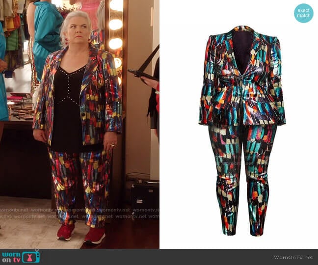 Posh Shoppe Ultra Luxe Sequin Suit Set worn by Gloria McManus (Paula Pell) on Girls5eva