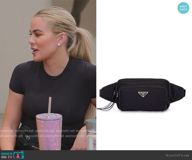 Logo Plaqwue Belt Bag by Prada worn by Khloe Kardashian (Khloe Kardashian) on The Kardashians