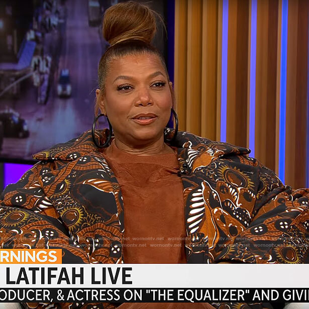 Queen Latifah’s printed coat on CBS Mornings