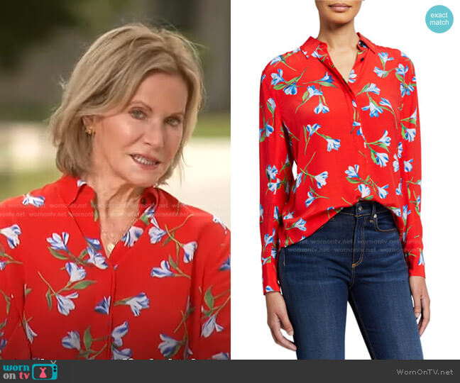 Anderson Floral Button-Down Shirt by Rag & Bone worn by Joan Robach on GMA