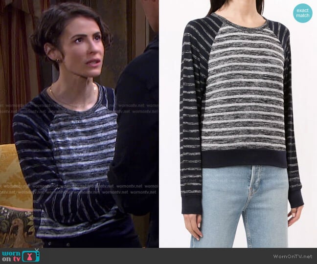 The Knit Striped Pullover by Rag & Bone worn by Sarah Horton (Linsey Godfrey) on Days of our Lives