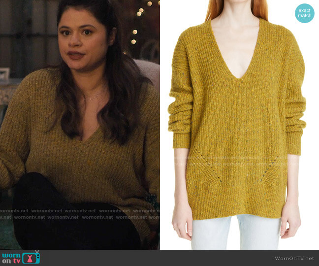 Rag & Bone Donegal Recycled Wool Blend Tunic Sweater worn by Mel Vera (Melonie Diaz) on Charmed