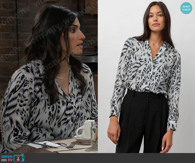 Rails Rebel Animal Print Top worn by Brook Lynn Quartermaine (Amanda Setton) on General Hospital