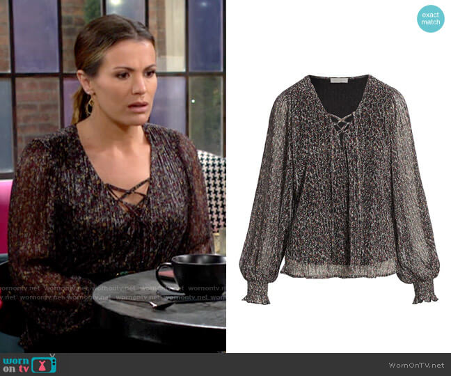 Ramy Brook Shiloh Top worn by Chelsea Lawson (Melissa Claire Egan) on The Young & the Restless