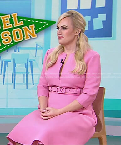 Rebel Wilson’s pink belted dress on Today