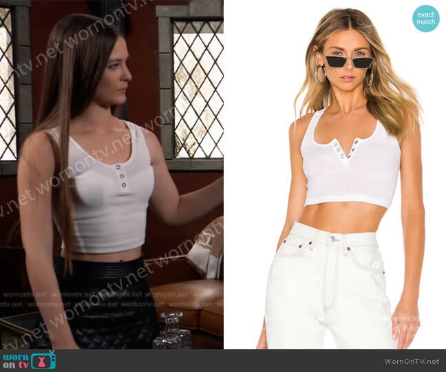  Henley Crop Top by re/done worn by Esme (Avery Kristen Pohl) on General Hospital