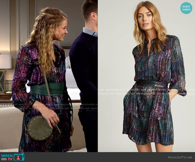 Reiss Isla Dress worn by Summer Newman (Allison Lanier) on The Young and the Restless