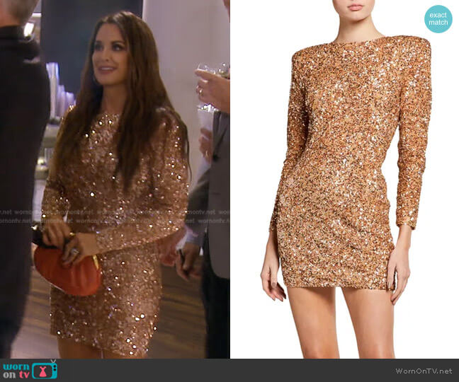 Nikki Mini Sequin Dress by Retrofete worn by Kyle Richards on The Real Housewives of Beverly Hills