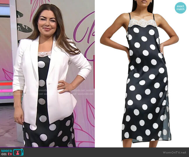 Polka Dot Print Slipdress by River Island worn by Bobbie Thomas on Today