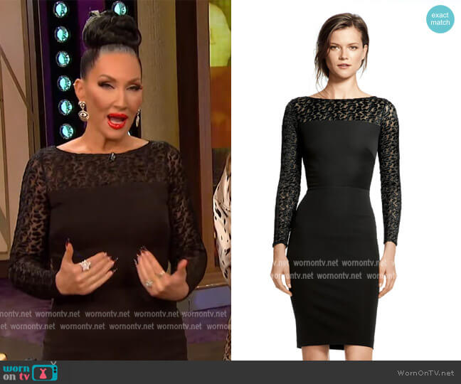 Black Lace Dress by Roland Mouret worn by Michelle Visage on The Wendy Williams Show