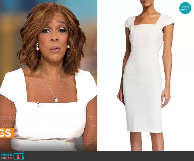 Roland Mouret Jeddler Dress worn by Gayle King on CBS Mornings