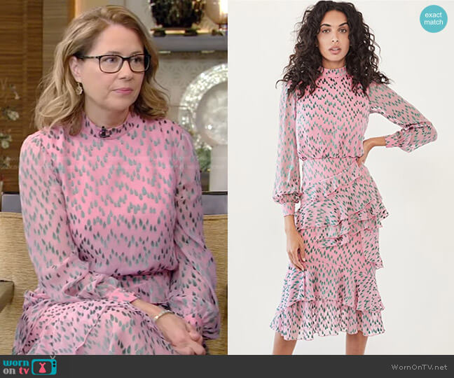 Isa Dress by Saloni worn by Jenna Fischer on Live with Kelly and Ryan