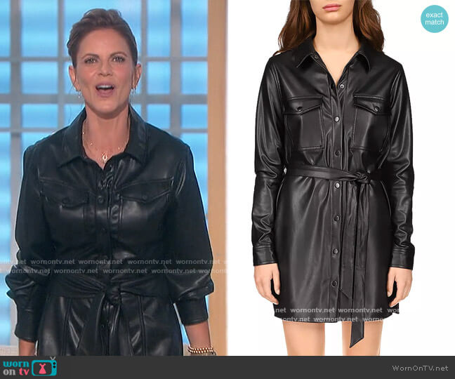 Faux Leather Shirtdress by Sanctuary worn by Natalie Morales on The Talk