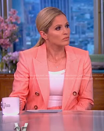 Sara’s pink double breasted blazer and shorts on The View