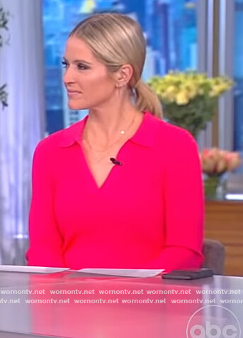 Sara's pink ribbed polo dress on The View