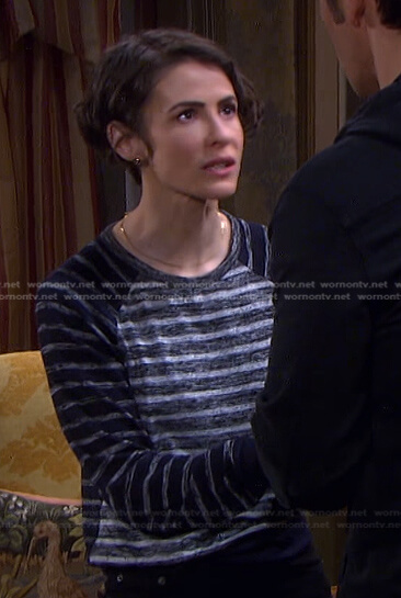 Sarah's striped long sleeve top on Days of our Lives