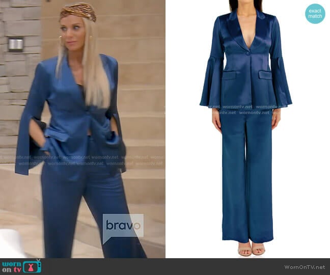 Satin Blazer Jacket and Pants by Kyle x Shahida worn by Dorit Kemsley on The Real Housewives of Beverly Hills