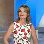 Savannah’s white rose print dress on Today