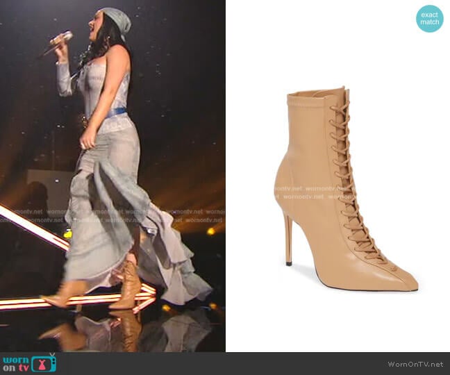 Tennie Pointed Toe Lace-Up Boot by Schutz worn by Katy Perry on American Idol