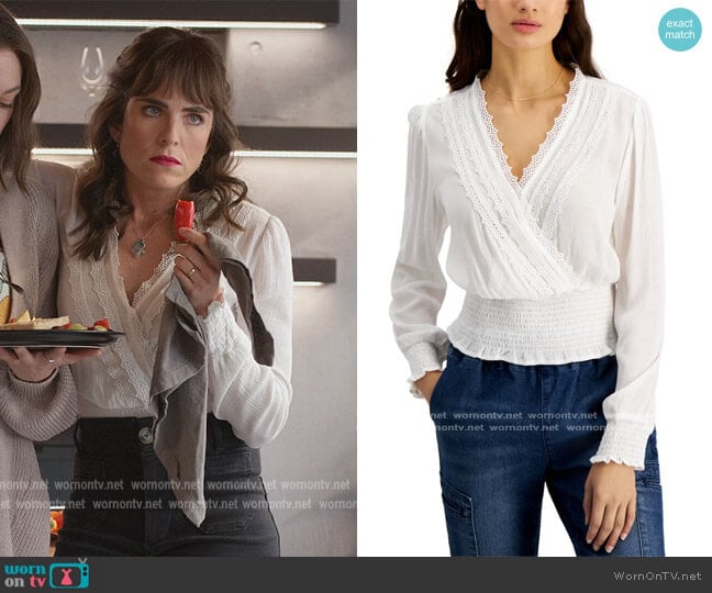 Smocked Lace-Trim Top by Self Esteem worn by Marina (Karla Souza) on Home Economics