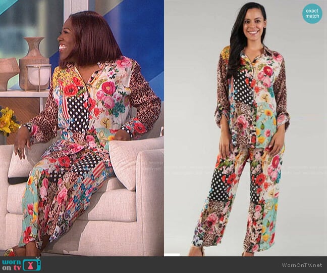 WornOnTV: Sheryl’s mixed print blouse and pants on The Talk | Sheryl ...