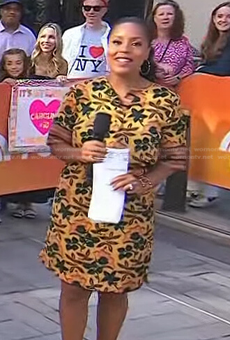 Sheinelle's yellow floral dress on Today