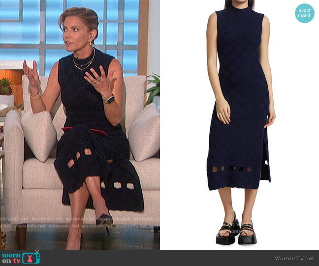 WornOnTV: Natalie’s navy sleeveless check dress on The Talk | Natalie ...