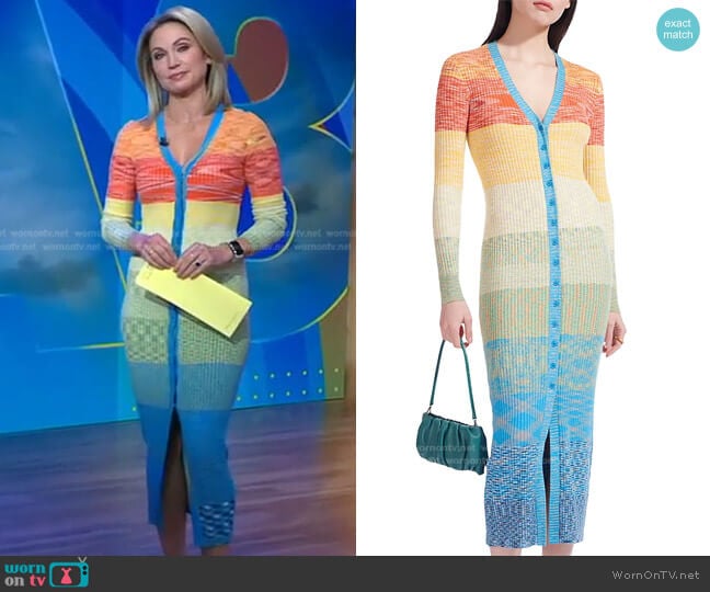 Shoko Ombre Sweater Dress by Staud worn by Amy Robach on Good Morning America