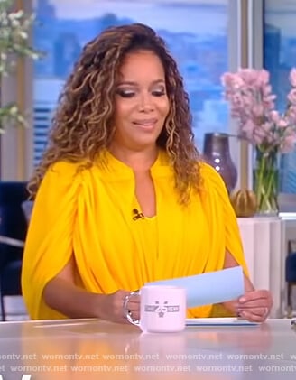 Sunny’s yellow gathered maxi dress on The View