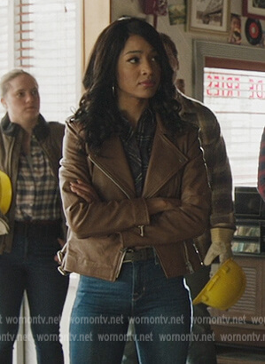 Tabitha's brown leather moto jacket on Riverdale