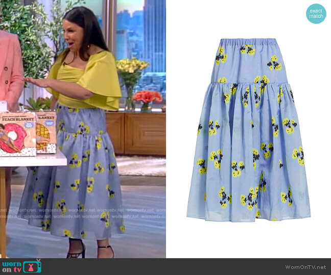Lara Midi Skirt by Tanya Taylor worn by Gretta Monahan on The View
