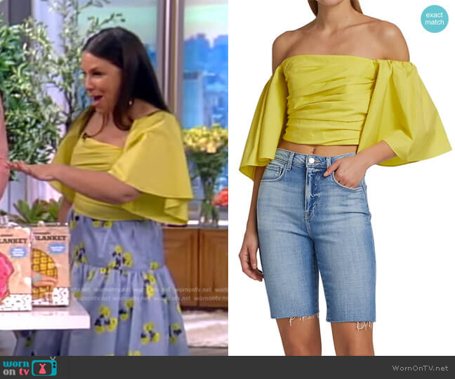 Sloane Strapless Gathered Top by Tanya Taylor worn by Gretta Monahan on The View