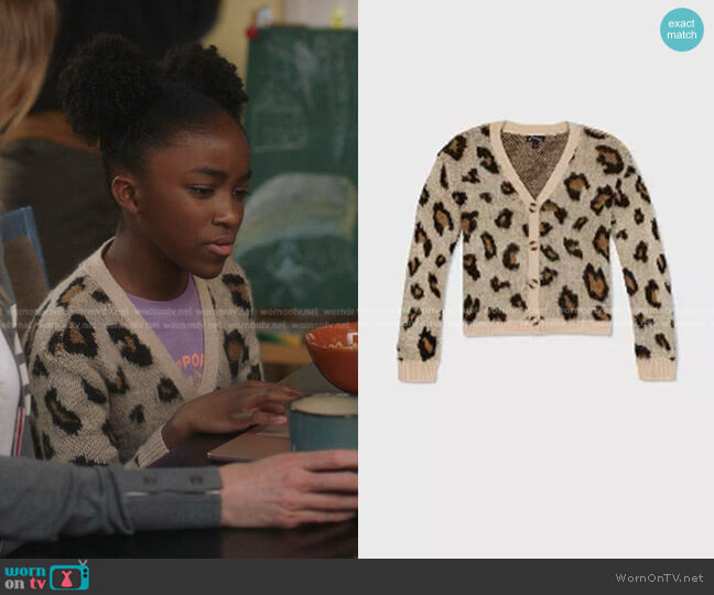 Leopard Print Cardigan by Art Class at Target worn by Aniela Gumbs on Greys Anatomy