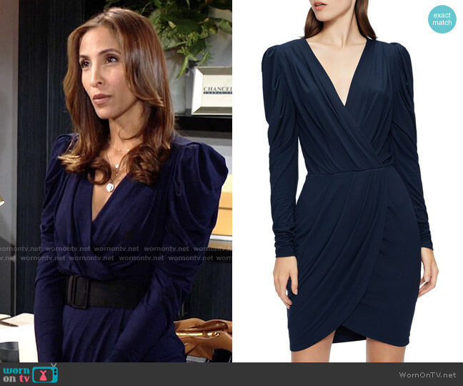 Ted Baker Elvasi Faux Wrap Jersey Dress worn by Lily Winters (Christel Khalil) on The Young and the Restless