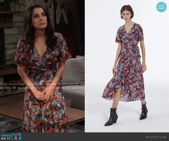 Long Floral Dress by The Kooples worn by Sam McCall (Kelly Monaco) on General Hospital