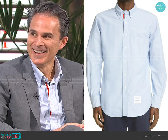 Cotton Button-Down Shirt by Thom Browne worn by Gary Janetti on E! News Daily Pop